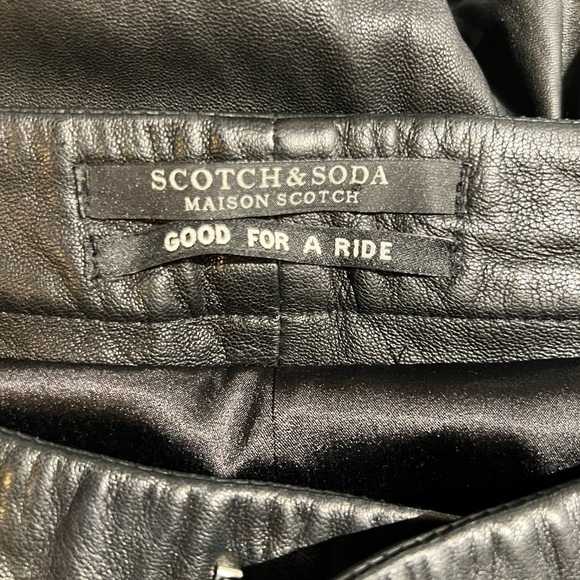 Scotch & Soda Maison Scotch Good for a Ride 100% Leather Biker Pants Size 6 US - Picture 7 of 10